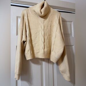 Butter yellow cowl neck sweater size medium
